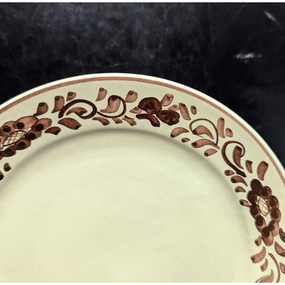 Set/4‎ Mid Century Stoob Pottery Austria Salad Dessert Plate Yellow 8.5